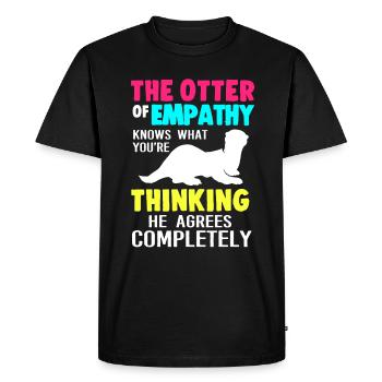 Otter Furet Marder Eau Loutre de mer Castor Doux - T-shirt Premium bio Homme - noir - Devant - Nico (187cm)