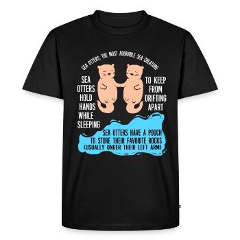 Otter Furet Marder Eau Loutre de mer Castor Doux - T-shirt Premium bio Homme - noir - Devant - Nico (187cm)