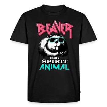Beaver - Men's Premium Organic T-Shirt - black - Front - Nico (187cm)