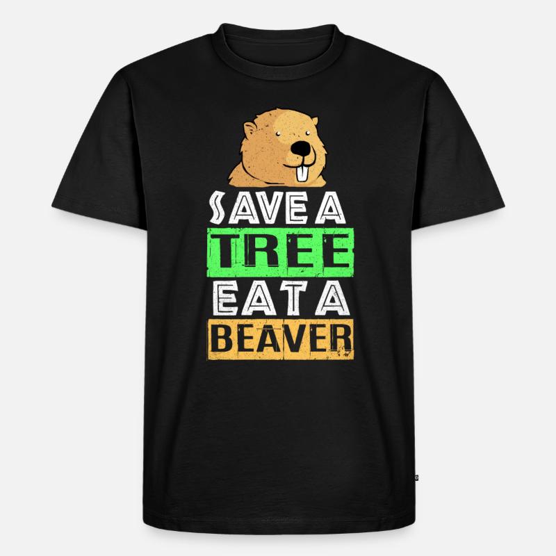 Biber - Männer Premium Bio T-Shirt - Schwarz