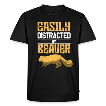 Beaver - Men's Premium Organic T-Shirt - black - Front - Nico (187cm)