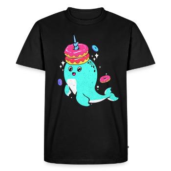 Narwhal - Men's Premium Organic T-Shirt - black - Front - Nico (187cm)