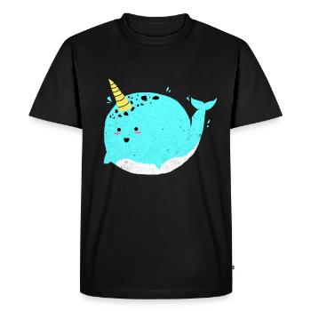 Narwhal - Men's Premium Organic T-Shirt - black - Front - Nico (187cm)