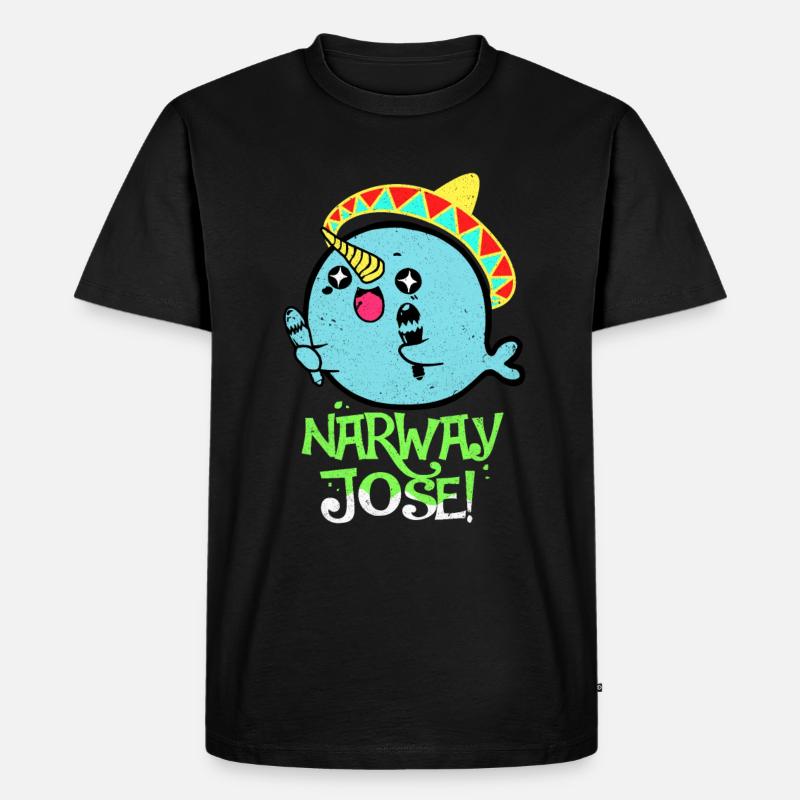 Narwal - Männer Premium Bio T-Shirt - Schwarz