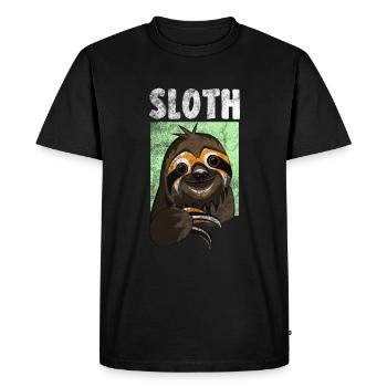 Sloth - Men's Premium Organic T-Shirt - black - Front - Nico (187cm)