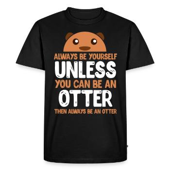 Otter Funny Water Marten Shirt Sweet Gift Geek - Men's Premium Organic T-Shirt - black - Front - Nico (187cm)