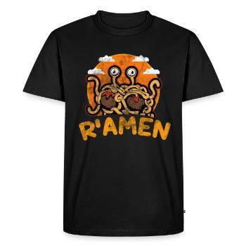 Pâtes Spaghetti FSM Italie Pâtes Pesto Koch - T-shirt Premium bio Homme - noir - Devant - Nico (187cm)