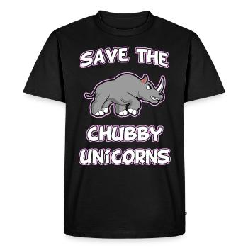 Unicorn Parody Dick Rhino Funny Cute Gift - Men's Premium Organic T-Shirt - black - Front - Nico (187cm)