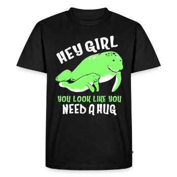 Laque de dugong sanglier Sirenia Manatee - T-shirt Premium bio Homme - noir - Devant - Nico (187cm)
