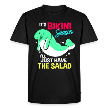 Lamantin Dugong Cochon de mer Sirenia Lamantin - T-shirt Premium bio Homme - noir - Devant - Nico (187cm)