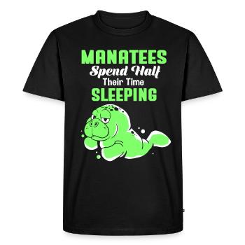 Lamantin Dugong Cochon de mer Sirenia Lamantin - T-shirt Premium bio Homme - noir - Devant - Nico (187cm)