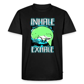 Lamantin Dugong Cochon de mer Sirenia Lamantin - T-shirt Premium bio Homme - noir - Devant - Nico (187cm)