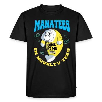 Lamantin Dugong Cochon de mer Sirenia Lamantin - T-shirt Premium bio Homme - noir - Devant - Nico (187cm)
