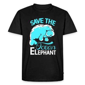 Lamantin Dugong Cochon de mer Sirenia Lamantin - T-shirt Premium bio Homme - noir - Devant - Nico (187cm)