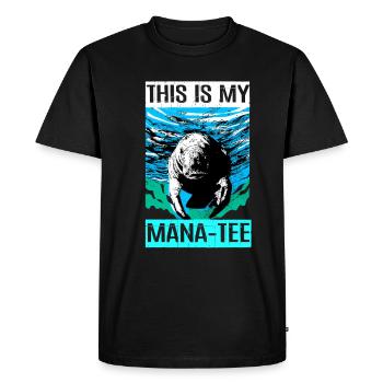 Lamantin Dugong Cochon de mer Sirenia Lamantin - T-shirt Premium bio Homme - noir - Devant - Nico (187cm)