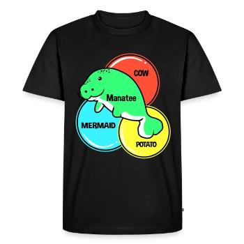 Lamantin Dugong Cochon de mer Sirenia Lamantin - T-shirt Premium bio Homme - noir - Devant - Nico (187cm)