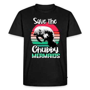 Lamantin Dugong Cochon de mer Sirenia Lamantin - T-shirt Premium bio Homme - noir - Devant - Nico (187cm)