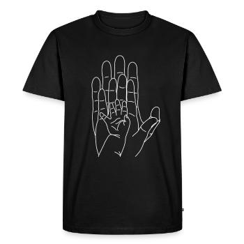 Bébé mains famille - T-shirt Premium bio Homme - noir - Devant - Nico (187cm)