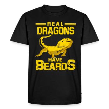 Bearded Dragon - Men's Premium Organic T-Shirt - black - Front - Nico (187cm)