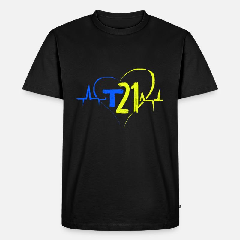 Down Syndrom - Männer Premium Bio T-Shirt - Schwarz