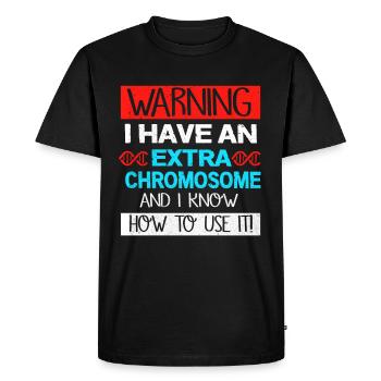 Syndrome de Down - T-shirt Premium bio Homme - noir - Devant - Nico (187cm)