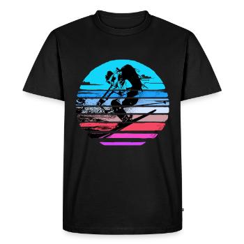 Ski Skiing Skier Sport Winter Gift Lift - Men's Premium Organic T-Shirt - black - Front - Nico (187cm)