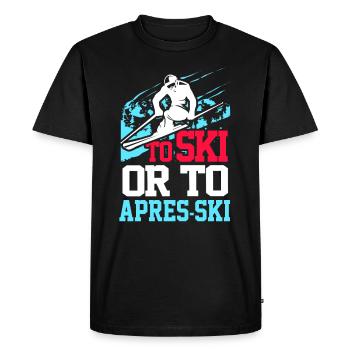 Ski Skiing Skier Sport Winter Gift Lift - Men's Premium Organic T-Shirt - black - Front - Nico (187cm)