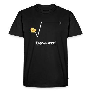 Duck root - school, teacher, college - Men's Premium Organic T-Shirt - black - Front - Nico (187cm)