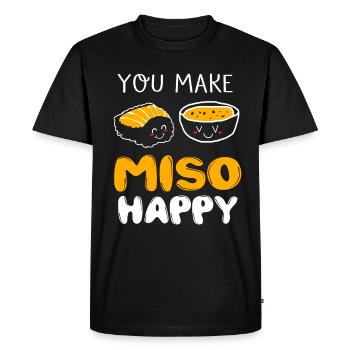 Sushi Go Riz Japon Tokyo Miso Nigiri Maki Udon - T-shirt Premium bio Homme - noir - Devant - Nico (187cm)