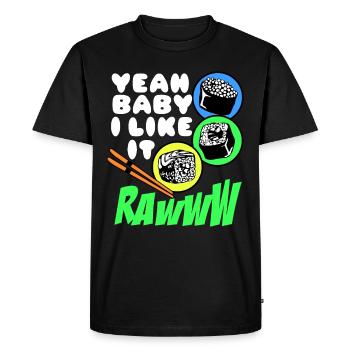 Sushi Go Riz Japon Tokyo Miso Nigiri Maki Udon - T-shirt Premium bio Homme - noir - Devant - Nico (187cm)