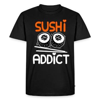 Sushi Go Riz Japon Tokyo Miso Nigiri Maki Udon - T-shirt Premium bio Homme - noir - Devant - Nico (187cm)