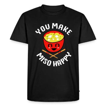 Sushi Go Riz Japon Tokyo Miso Nigiri Maki Udon - T-shirt Premium bio Homme - noir - Devant - Nico (187cm)