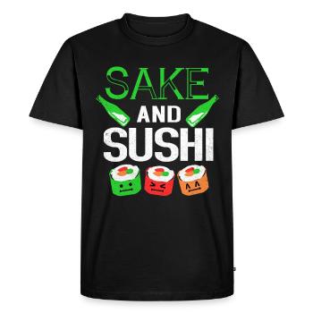 Sushi - Men's Premium Organic T-Shirt - black - Front - Nico (187cm)