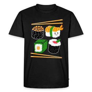 Sushi - T-shirt Premium bio Homme - noir - Devant - Nico (187cm)