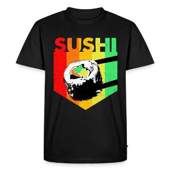 Sushi - T-shirt Premium bio Homme - noir - Devant - Nico (187cm)