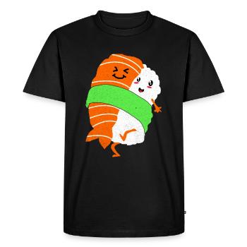 Sushi - T-shirt Premium bio Homme - noir - Devant - Nico (187cm)