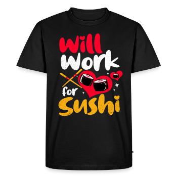Sushi - Men's Premium Organic T-Shirt - black - Front - Nico (187cm)