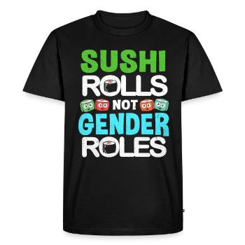 Sushi Go Riz Japon Tokyo Miso Nigiri Maki Udon - T-shirt Premium bio Homme - noir - Devant - Nico (187cm)