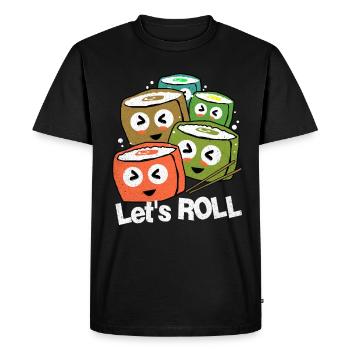 Sushi - Men's Premium Organic T-Shirt - black - Front - Nico (187cm)