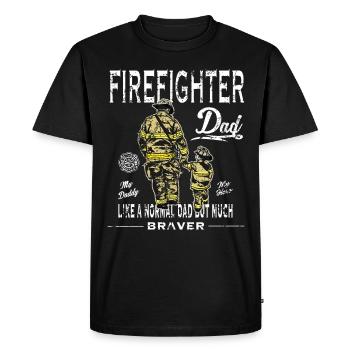 Cadeau de fête des pères pompiers des pompiers - T-shirt Premium bio Homme - noir - Devant - Nico (187cm)