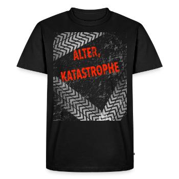 Alter Katastrophe - Tracks - Männer Premium Bio T-Shirt - Schwarz - Vorne - Nico (187cm)