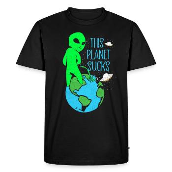 Aliens - Men's Premium Organic T-Shirt - black - Front - Nico (187cm)