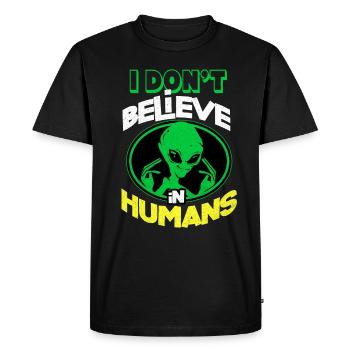 Aliens - Men's Premium Organic T-Shirt - black - Front - Nico (187cm)