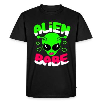 Aliens Gift UFO Extraterrestrial Space Mars Cosmos - Men's Premium Organic T-Shirt - black - Front - Nico (187cm)