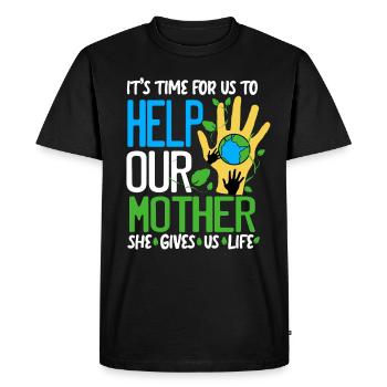 Climate Change Earth Day Environmental Protection Eco Organic Earth - Men's Premium Organic T-Shirt - black - Front - Nico (187cm)