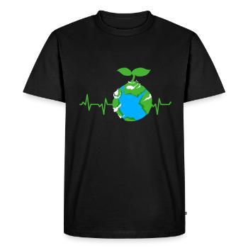 Climate Change Earth Day Environmental Protection Eco Organic Earth - Men's Premium Organic T-Shirt - black - Front - Nico (187cm)