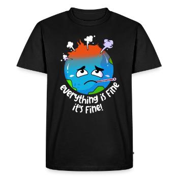 Climate Change Earth Day Environmental Protection Eco Organic Earth - Men's Premium Organic T-Shirt - black - Front - Nico (187cm)