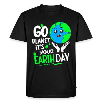 Climate Change Earth Day Environmental Protection Eco Organic Earth - Men's Premium Organic T-Shirt - black - Front - Nico (187cm)