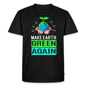 Climate Change Earth Day Environmental Protection Eco Organic Earth - Men's Premium Organic T-Shirt - black - Front - Nico (187cm)