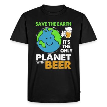 Climate Change Earth Day Environmental Protection Eco Organic Earth - Men's Premium Organic T-Shirt - black - Front - Nico (187cm)